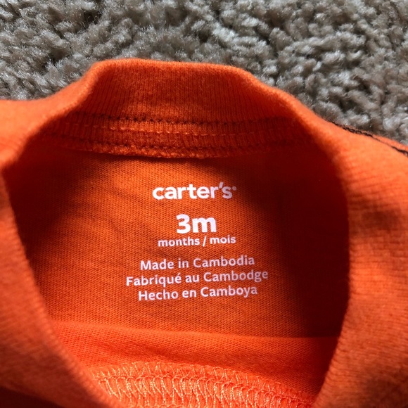 Carter's baby orange Halloween jack-o-lantern tee - Picture 2 of 4